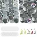 170 Sets Button Supplies, 58mm / 2.28 inch - Metal Blank Button Parts with Blank Paper for Pin Badge Maker Machine