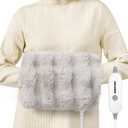 Double-Sided Heating Pad for Hands, Electric Hand Warmer for Fingers Arthritis, Heated Gloves Indoor Use, Hand Warmer Pouch for Women Men Hand Pain Relief, 3 Levels & Auto Off, Grey