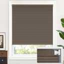 LazBlinds Cordless Cellular Shades, No Tools No Drill Blackout Honeycomb Shades Pleated Blinds for Windows, 35 1/2" W x 64" H, Dark Coffee