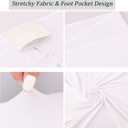 Fivenl 4 Pack 5FT Round Spandex Tablecloth, 60 Inch White, Stretchable Table Cover, Washable and Wrinkle Resistant, Fitted Round Table for Wedding, Banquet, Birthday, Party, Restaurant