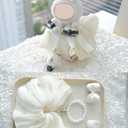 17cm Doll Clothes with La bu-u, High Fashion Dress Set, 17cm Doll Accessories, Set of 4 - Dress + Necklace + Bow Hair Accessory + Leather Shoes (Not Dolls) (White Set)