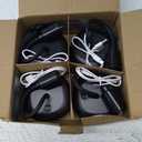 4 Pack Food Table Fan, 2000mAh USB Powered Rechargeable Food Fan, Portable Fan with Flexible Goose-Neck and Soft Blades for BBQ, Patio, Party (Black)