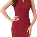 Allegra K Womens Work Sheath Dress Sleeveless Business Pencil Dresss (Red, XL)