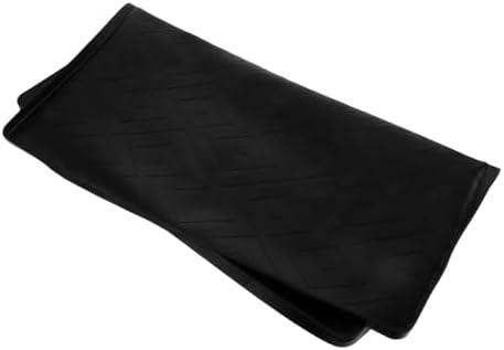 COHEALI Silicone Washing Machine Drip Tray with Raised Edge, 50x50 Cm Leak-proof Refrigerator and Appliance Mat, Black Non-slip Protective Pad for Mini Fridge and Dishwasher