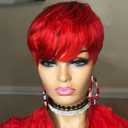 Short Red Wigs for Women Red Pixie Cut Wig with Bangs Short Hair Wigs Pixie Wig for Women Red Color