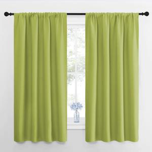 NICETOWN Green Blackout Draperies Curtains - Thermal Insulated Home Decoration Blackout Drapes for Kid's Room (1 Pair, 42 x 63 Inch, Fresh Green)