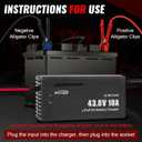 36V 10A LiFePO4 Battery Charger, 43.8V Lithium Battery Charger, Fast Charging, Over-Current and Over-Voltage Protection for 36V Lithium Iron Phosphate Batteries