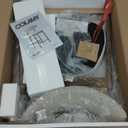 COLAMY Counter Height Bar Stools Set of 2, Kitchen Bar Stools with Back, Mid Century Modern Upholstered, with Wood Legs for Kitchen Island Dining Room, Beige