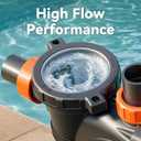 LEO In/Above Ground Pool Pump High Flow Powerful Self Priming Pool Pump,Deep Black