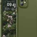 SUPFINE Designed for iPhone 12 Case,Premium Liquid Silicone with [Soft Anti-Scratch Microfiber Lining][Upgraded Camera Protection] Slim Shockproof Protective Phone Case for Men Women Girls,Cedar Green