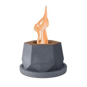 Concrete Tabletop Fire Pit with 7.2" Light Gray Base, Ethanol Fire Pit for Indoor&Outdoor, Portable Rubbing Alcohol Tabletop Fire Bowl, Mini Fireplaces for Smores Maker (Round)