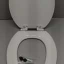 KOHLER Stonewood Quiet-Close, Elongated Toilet Seat Soft Close, Durable Wood, Easy Installation, Universal Fit, Home Essentials, White Finish, K-20466-0