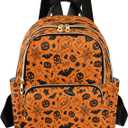 ALAZA Halloween Orange Festive Women Backpack Purse Ladies Fashion Shoulder Bag Daypack Travel Bag 7.5L (Small, Multicolor49)