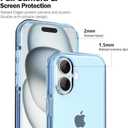 ArtsEvo Designed for iPhone 16 Case, 6.6ft Drop Protection, Full Body Screen Camera Protective Phone Case, Light Blue