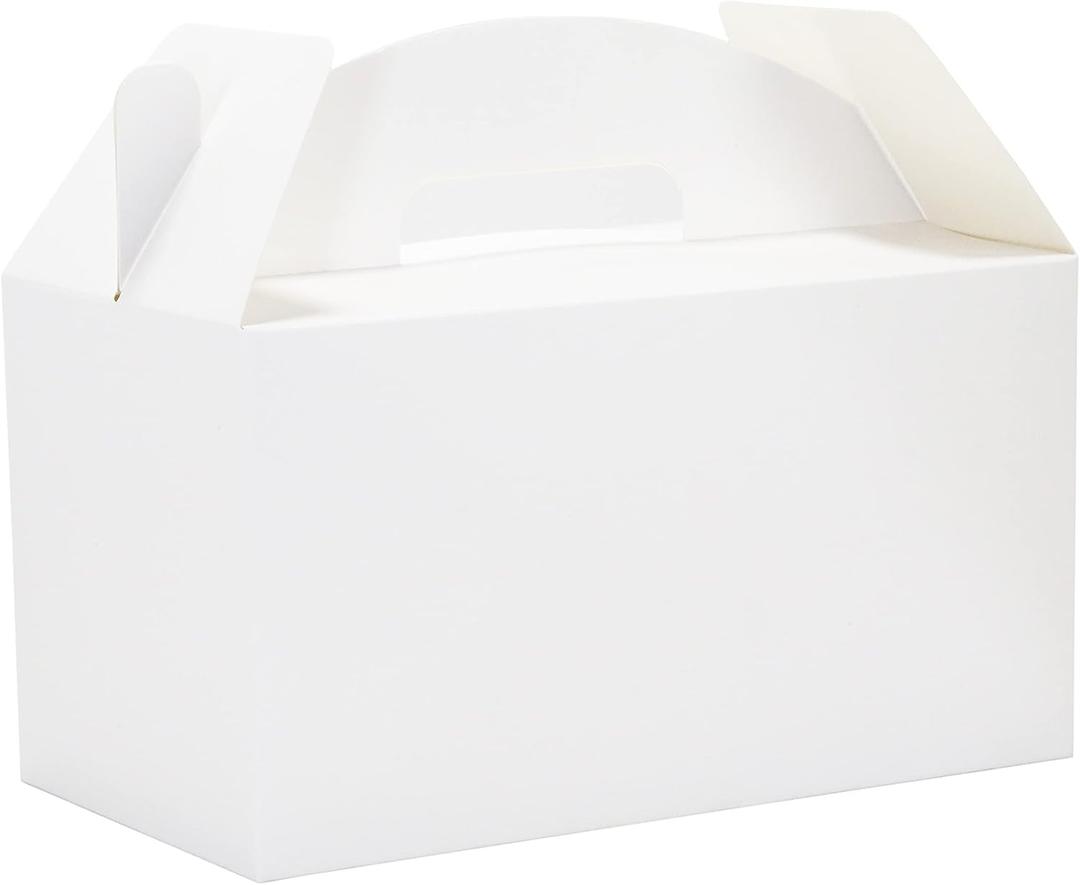 HUAPRINT 30 Pack White Gift Boxes,9.45x5x5 inches Treat Gable Box For Party Favor Goodie Birthday Baby Shower Wedding Christmas