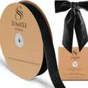 Black Velvet Ribbon 1'' 25 Yards for Christmas Tree, Gift Wrapping, Flower Bouquet, Wreath Decorations, Bow Making