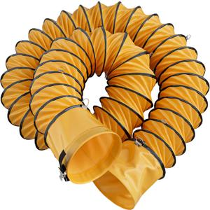 Hon&Guan 8 Inch PVC 25 FT Flexible Duct with Adjustable Rope and D-Shaped Rings, Suitable for Free Hanging and Utility Blower Exhaust Fan Support