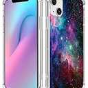 Space Galaxy Nebula Phone Case for iPhone 13 - CCLOT Cover Compatible with iPhone 13 Amazing Purple Space Galaxy Nebula Scene View Colorful Drop Resistant (TPU Protective Heavy Duty Bumper)