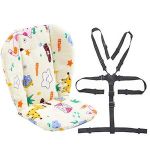 Twoworld Baby High Chair Seat Cushion Liner Mat Pad Cover and High Chair Straps (5 Point Harness) 1 Suit (Giraffe)