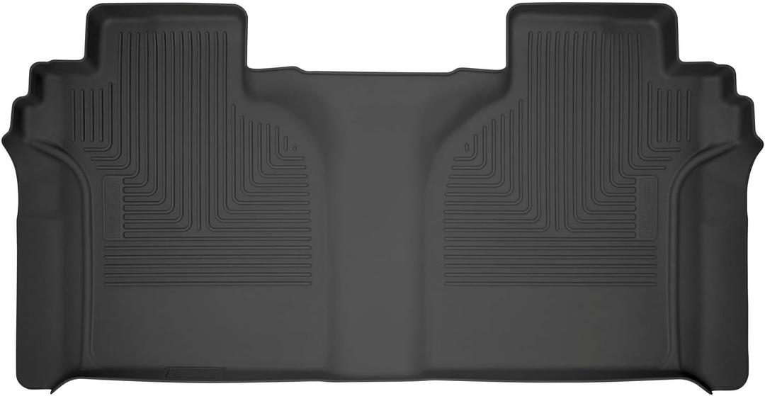Husky Liners Weatherbeater Floor Mats | Fits 2019-2025 Chevrolet Silverado & GMC Sierra 1500; 2020-2025 Silverado/Sierra 2500, 3500 Crew CAB w/Factory Under Seat STG | 2nd Row, 1-pc Black - 14201