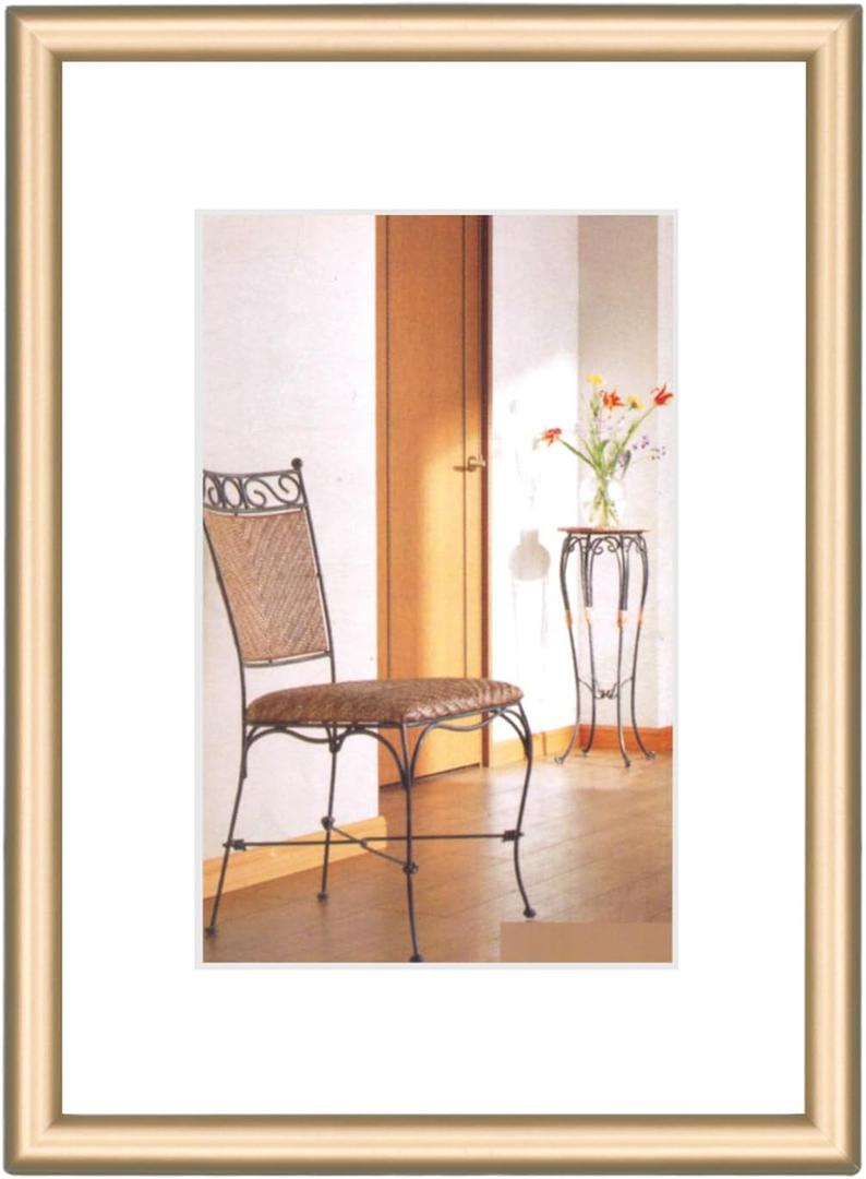 8x10 Picture Frame, Brass Brushed Thin Metal Aluminum Photo Frame with HD Glass, Fit 5x7 with Mat or 8 x 10 without Mat, for Table and Wall, 1 Pack (Bronze)