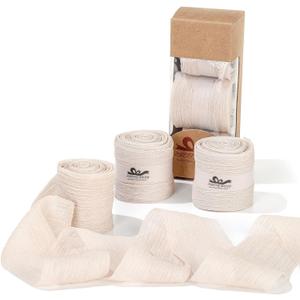 Pretty Jolly Crinkle Chiffon Ribbon for Flower Bouquet 2 Inch Beige Tulle Ribbon for Gift Wrapping Handmade Silk Ribbon 9 Yards Double Faced Ribbons for Crafts Hair Wedding Invitation Baby Shower