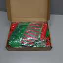 Syhood 5 Pcs Women Christmas Elf Costume Set Santa's Helper Costume Elf Outfit Velvet Dress Hat Shoes Belt Striped Stocking (S, Vivid, Green)