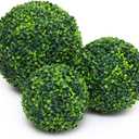 Veryhome 3 Pcs Artificial Topiary Ball Plant Faux Boxwood Balls for Outdoor UV Resistant Faux Plant for Indoor Backyard, Porch, Garden, Wedding and Spring Home Decor71115 (Green)