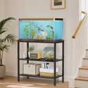 20-29 Gallon Fish Tank Stand, 3-Tier Adjustable Large Aquarium Stand, Metal Reptile Breeder Turtle Terrarium Rack Plant Shelf for Home Office, Load 350lbs, 30.7" L x 13.77" D x 31.51" H, Black