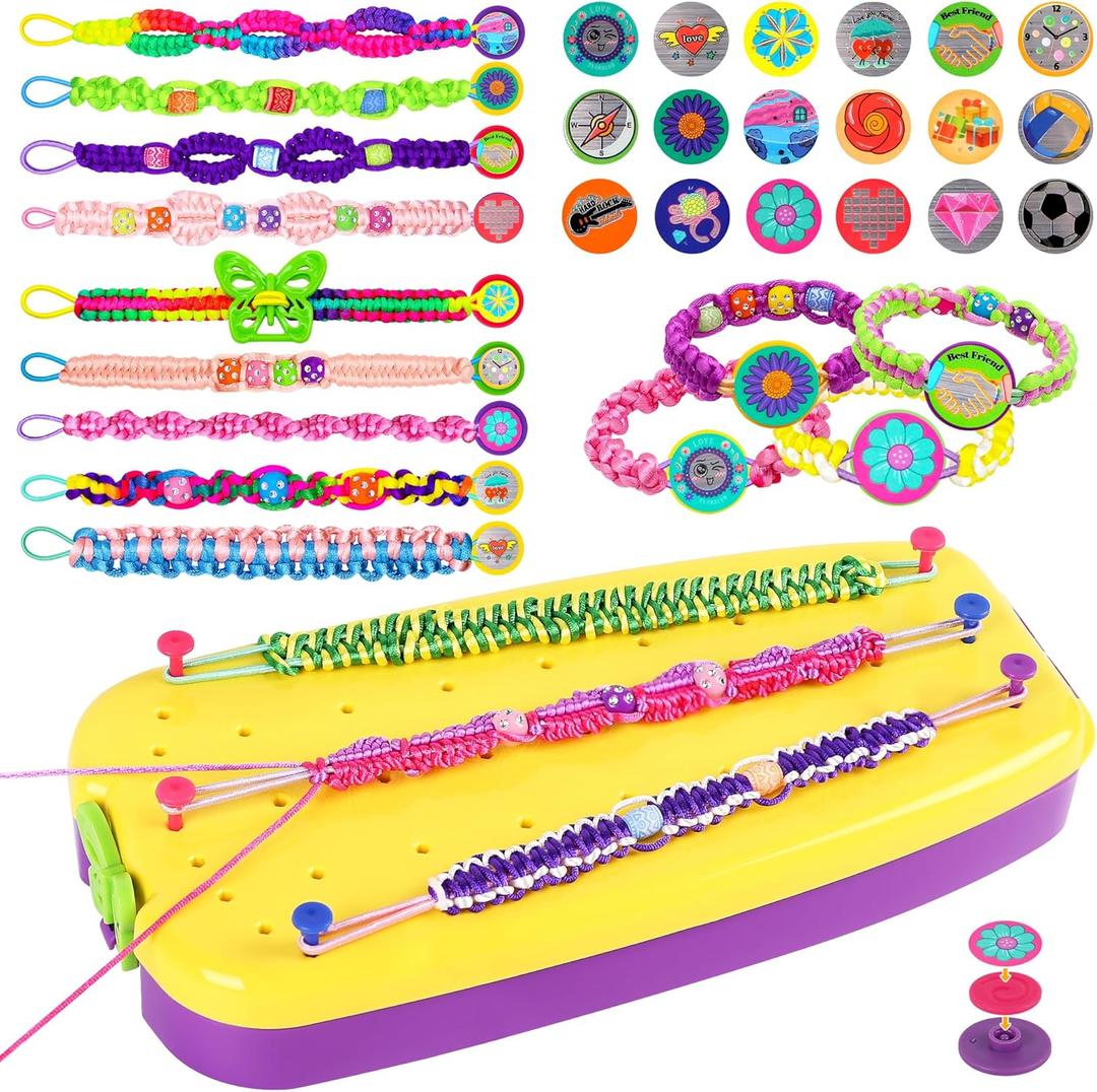 Christmas Gift for Girl 7 8 9 11 12 Year Old, Friendship Bracelet Making Kit Toys, Arts and Crafts for Kids Age 8-12,Thanksgiving Day Birthday Present Top Popular DIY Jewelry Bracelet String Maker