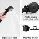 Rv Shower Faucet with Handheld Showerhead & Hose, 4 inch Shower Set Replacement, Leak & Rust Resistant for RV Camper Motorhome Travel Trailer Indoor/Outdoor Use, Black