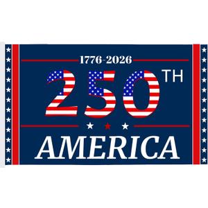 America's 250th Anniversary Flag, 3 Ply Year American Anniversary Flag- Double Sided, 3x5 Ft, 250 Years Birthday Patriotic Decor for Outdoor, Front Door, Porch, Wall (A5)