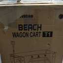 Navatiee Big Wheels Collapsible Wagon Cart Foldable, Heavy Duty Beach Wagon with Silent All-Terrain Wheels, Folding Utility Grocery Cart with Side Pocket and Brakes for Camping Garden Sports, Black