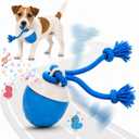 2 x Smart Self Play Pinecone Interactive Electric Automatic Moving Rotating Dog Chase Teaser Ball Toys with Rope Rechargeable Durable Stimulation for Small Medium Large Dogs to Keep Busy