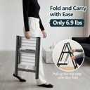WOA WOA 2 Step Ladder, Folding Step Stool with Wide Non-Slip Aluminum Pedals, Stable and Portable, 330 lbs Capacity, for Home, Kitchen, Office - Black & White