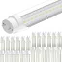lvsdak T8 Led Bulbs 4 Foot, 5000K 45W 5850LM 24-Pack, 4ft Ballast Bypass Led Bulbs Super Bright LED Daylight, Fluorescent Light Replacement, T8 4' Led Tube Shop Light for Workshop Garage Warehouse
