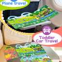 Benresive Reusable Sticker Book for Toddlers, Stickers for Kids, Travel Toys for Arts & Crafts Activities, Birthday Gift for Boys & Girls, Animals Dinosaurs Insects Themes