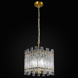 Modern Crystal Pendant Lighting Gold 11.8in Pendant Lights Square Glass Chandeliers, Adjustable Pendant Light Fixture for Kitchen Island Bedroom Living Room Dining Room Corridor(1Pack)