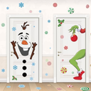 Pack Of 3 ROCWOHO Christmas Snowman Decals - Large Size Snowflakes & Candy Indoor/Outdoor Decorations for Winter Doors & Windows