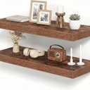 12 Inch Deep Floating Shelves Brown, 30 Inch Long, 2" Thick Floating Shelves for Wall, Hidden Bracket, Scratch-Resistant Wood Grain for Bedroom Bathroom Kitchen, Coffee Bar, Bookshelf, 30"x 11.6"-Pack of 2