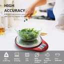 Food Scale, NUTRI FIT Kitchen Scales Digital Weight Grams and Ounces Large Stainless Steel Platform for Baking Cooking Weight Loss, High Accuracy Bread Coffee Scale, 1g Increment Tare Function, Red