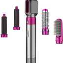 5-in-1 Professional Hair Styling Tool  Fast-Drying Blow Dryer with Curling Barrels, Volumizing Brush, Paddle Brush & Styling Nozzle for Curling, Straightening & Smoothing