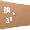 VIZ-PRO Large Cork Bulletin Board, 96 X 48 Inches, Wall-Mounted Corkboard with Silver Aluminium Frame for School, Office, and Home 8' X 4'