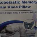 Memory Foam Knee Pillow for Side Sleepers, Blue with Adjustable Strap for Hip & Spine Alignment, Relieves Sciatica, Back & Joint Pain, Leg Cushion for Comfortable Sleep