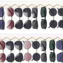 Mkono 2 Pack Wall Mounted Sunglasses Organizer Wood Sunglass Holder for Wall Modern Eyeglass Storage Hanging Eyewear Display Jewelry Rack for Entryway Living Room Bedroom, White (Gold)