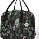 VLM Lunch Bag, Lunch Box for Women Men, Reusable Insulated Lunch Tote, Small Leakproof Cute Lunch Cooler with High Capacity for Work, Picnic, Camping (Plants)