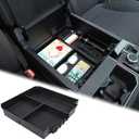 Aunginsy Center Console Organizer Tray Compatible with 2022 2023 2024 2025 Toyota Tundra Accessories and 2023 2024 2025 Sequoia Armrest Box Secondary Storage Tray ABS Insert Interior Accessories