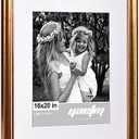 Yaetm 16x20 Gold Picture Frame Matted to 11x14 Set of 4, 1.4" Wide Molding & Rustic Golden 16x20 Frame for Wall Gallery, Home and Office, Wall Mount, 4 Pack
