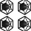 LiaMeE Coat Hooks Wall Mount for Hanging, Heavy Duty Towel Hooks for Bathrooms, Decorative Wall Hooks for Living Room, Bedroom, Entryway (Black, 4Pcs)