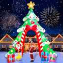 Kalolary 12FT Christmas Inflatable Archway Outdoor Decorations, Xmas Tree Arch Blow Up Yard Decoration Santa Claus Candy Gifts Inflatable with Build-in LED Lights for Yard Lawn Garden Outdoor Decor